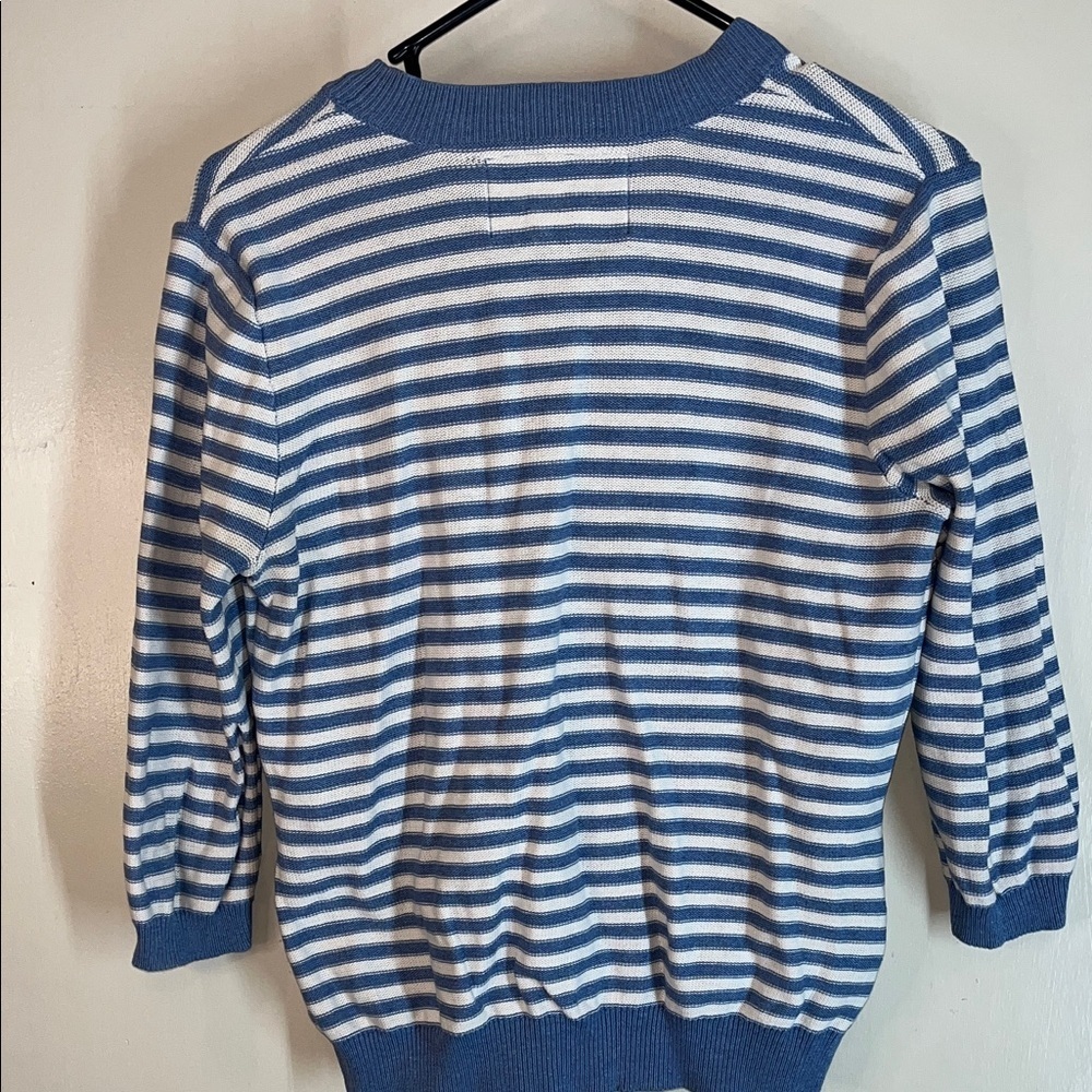 Ralph Lauren Blue and Cream Striped Sweater Nautical - Picture 5 of 5